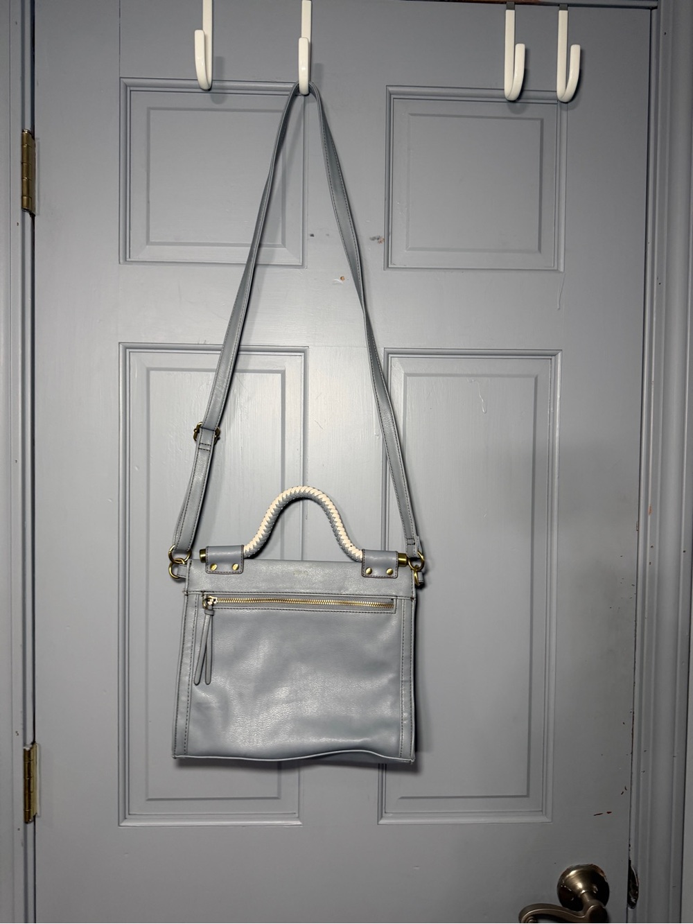 Relic Light blue Crossbody Bag with Woven Top Handle